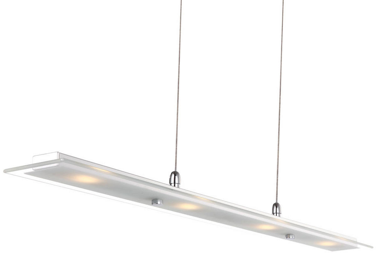 LED HÄNGELEUCHTE Chrom Silber satiniert - Silberfarben, Glas (80/9/165cm)