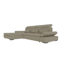 ECKSOFA Toscana Plus Strukturstoff inkl. Schlaffunktion - Hellbraun, Textil (179/300cm) - 99rooms