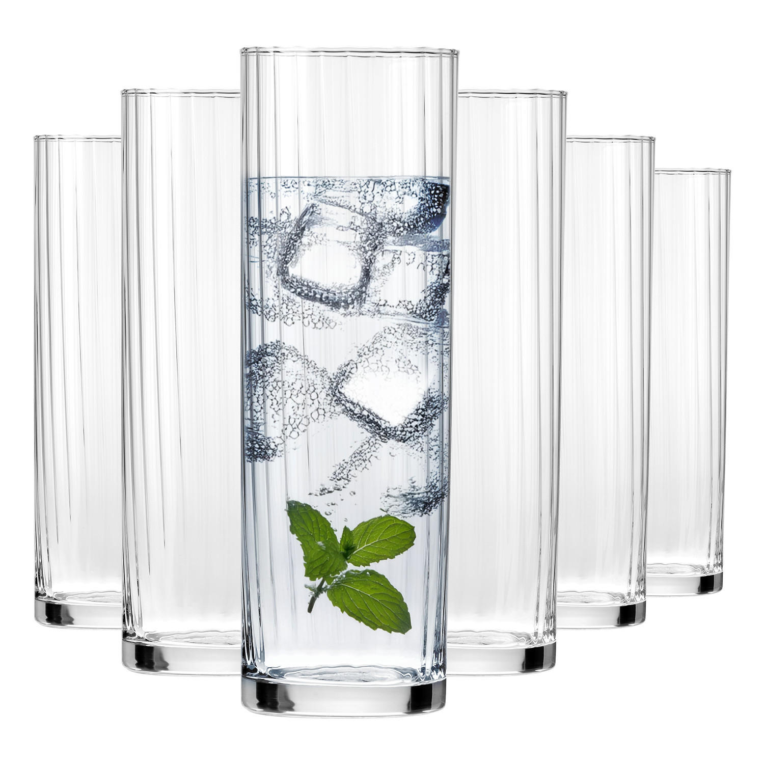 LONGDRINKGLÄSER XNO HIGHBALL ICE OPTIC, 6ER-SET, 360 ML - Transparent, Glas (0.36L) - Krosno Glass