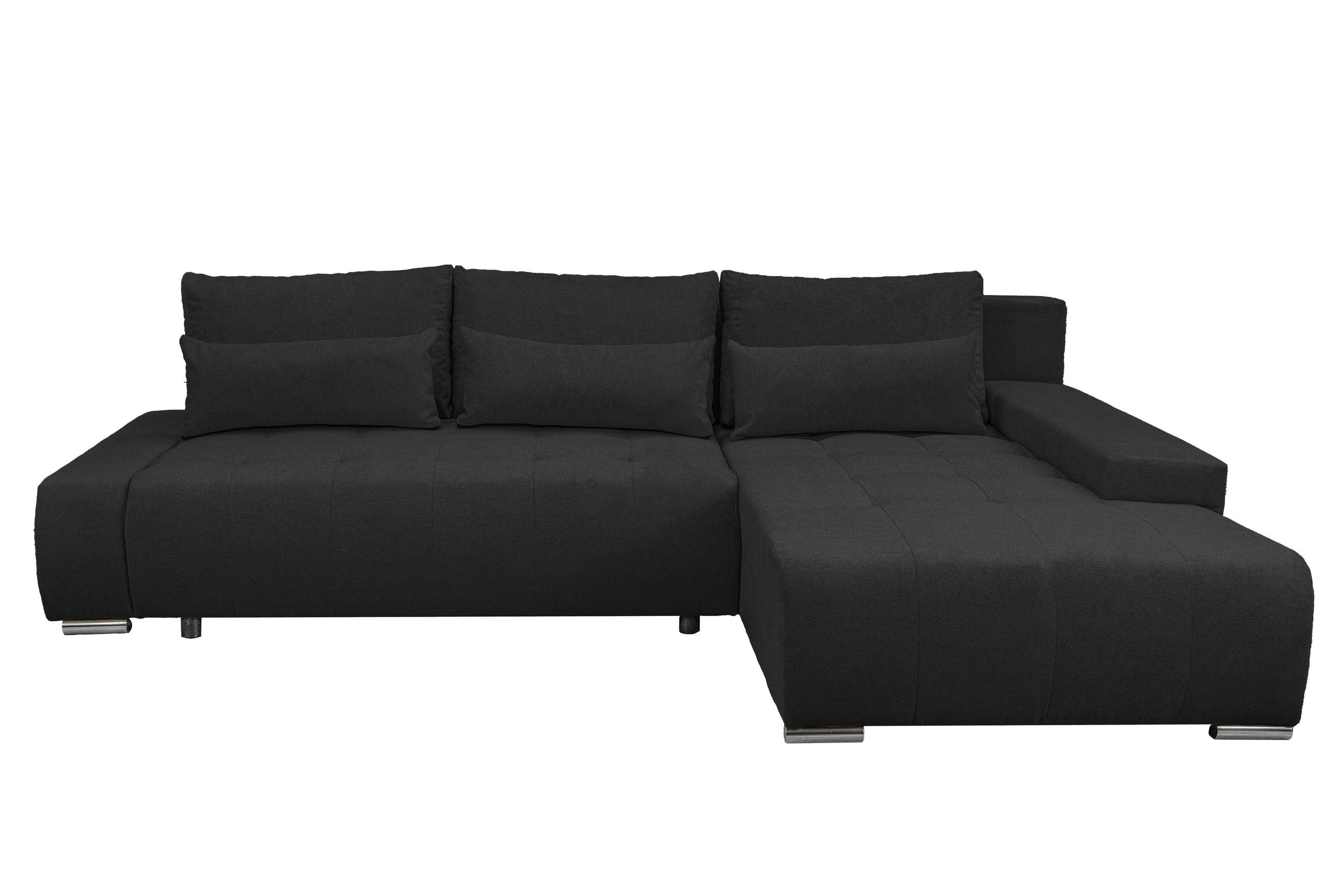 ECKSOFA Bloom mit Bettkasten und Schlaffunktion L-Form - Dunkelgrau, Textil (267/185cm)