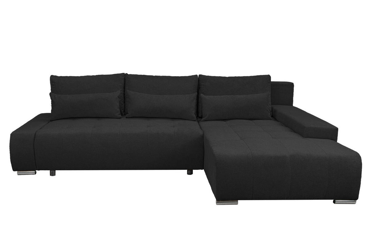 ECKSOFA Bloom mit Bettkasten und Schlaffunktion L-Form - Dunkelgrau, Textil (267/185cm)