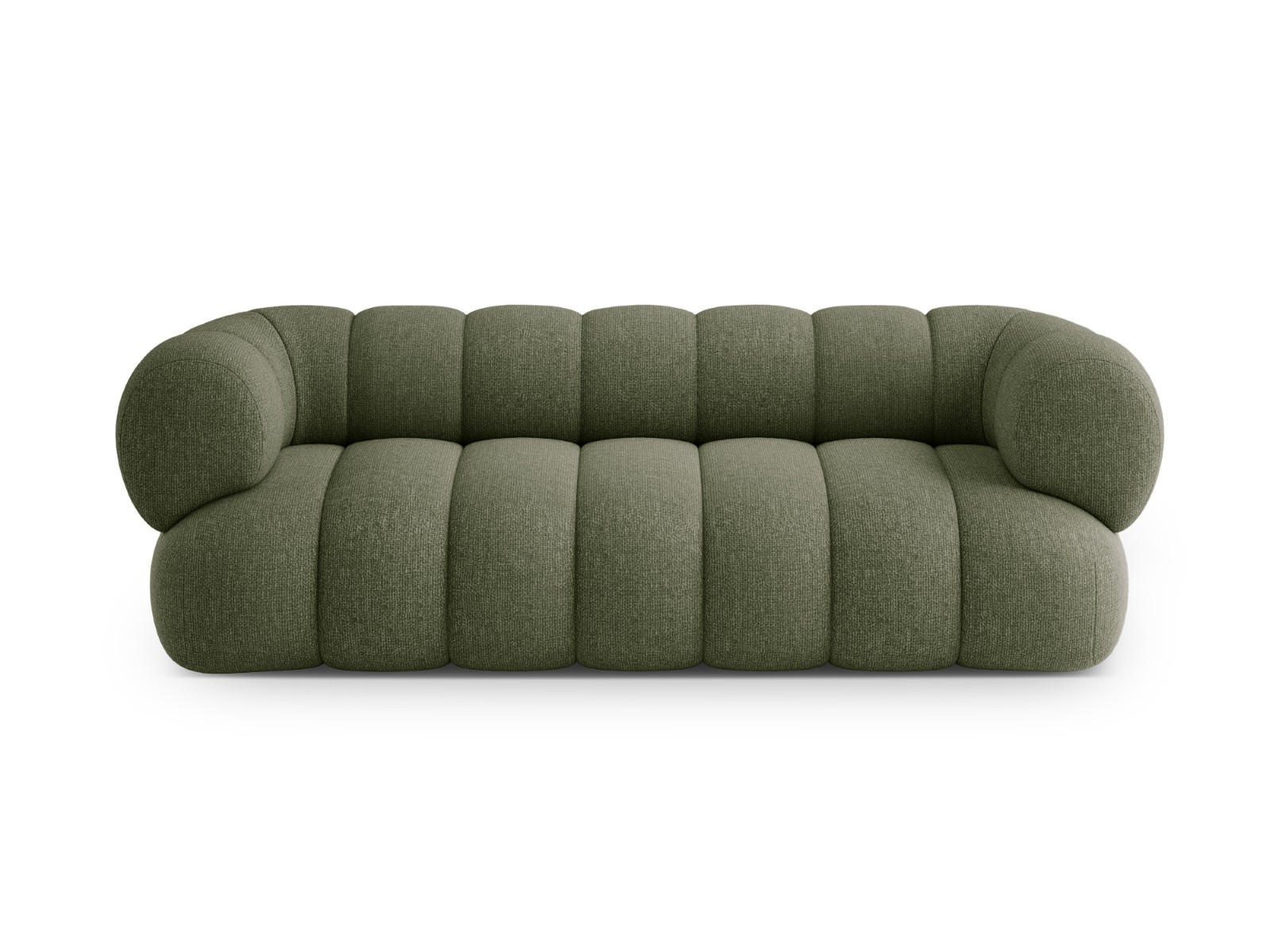 SOFA Koge aus Chenille-Stoff grün 3 Sitzplätze - Grün, Textil (95/70/210cm) - Cosmopolitan Design