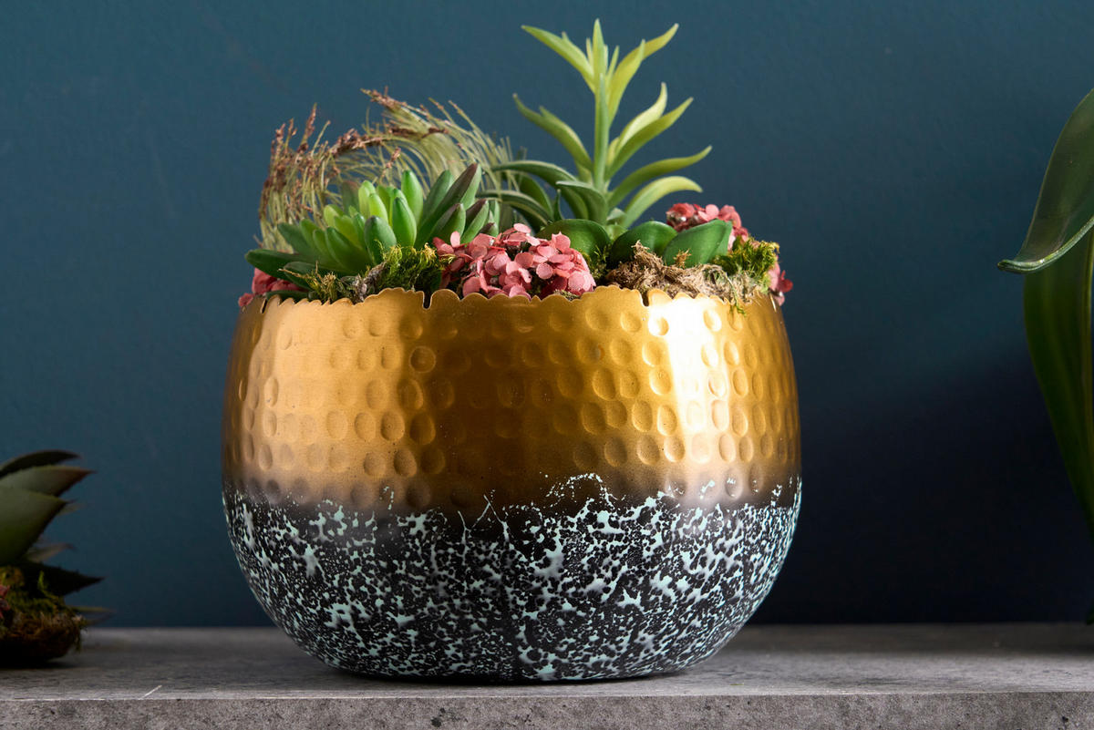 DEKOSCHALE ORIENT Metall Patina 20 cm - Goldfarben, Metall (19/13cm) - riess-ambiente