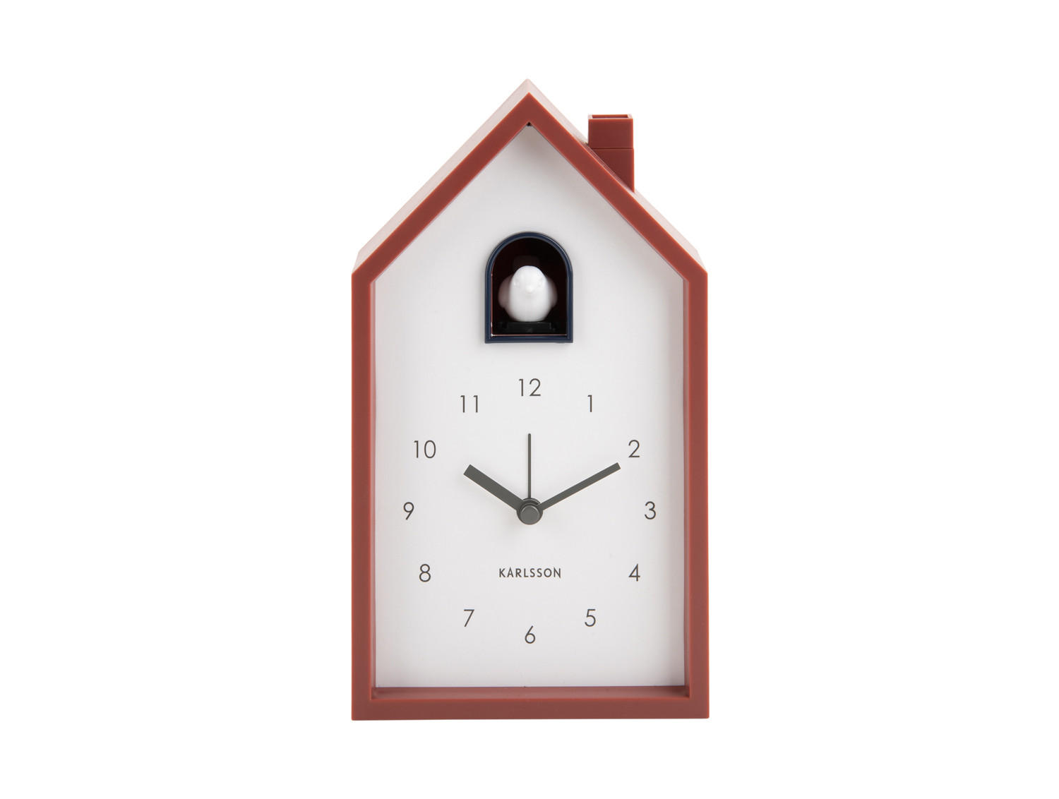 WECKER Modern Cuckoo 12/12/20 cm - Rot, Kunststoff (12/20/12cm) - Karlsson
