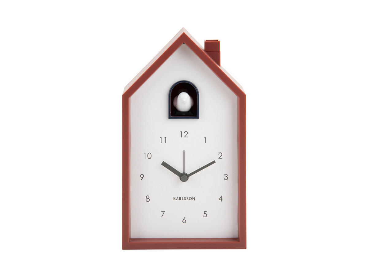 WECKER Modern Cuckoo 12/12/20 cm - Rot, Kunststoff (12/20/12cm) - Karlsson
