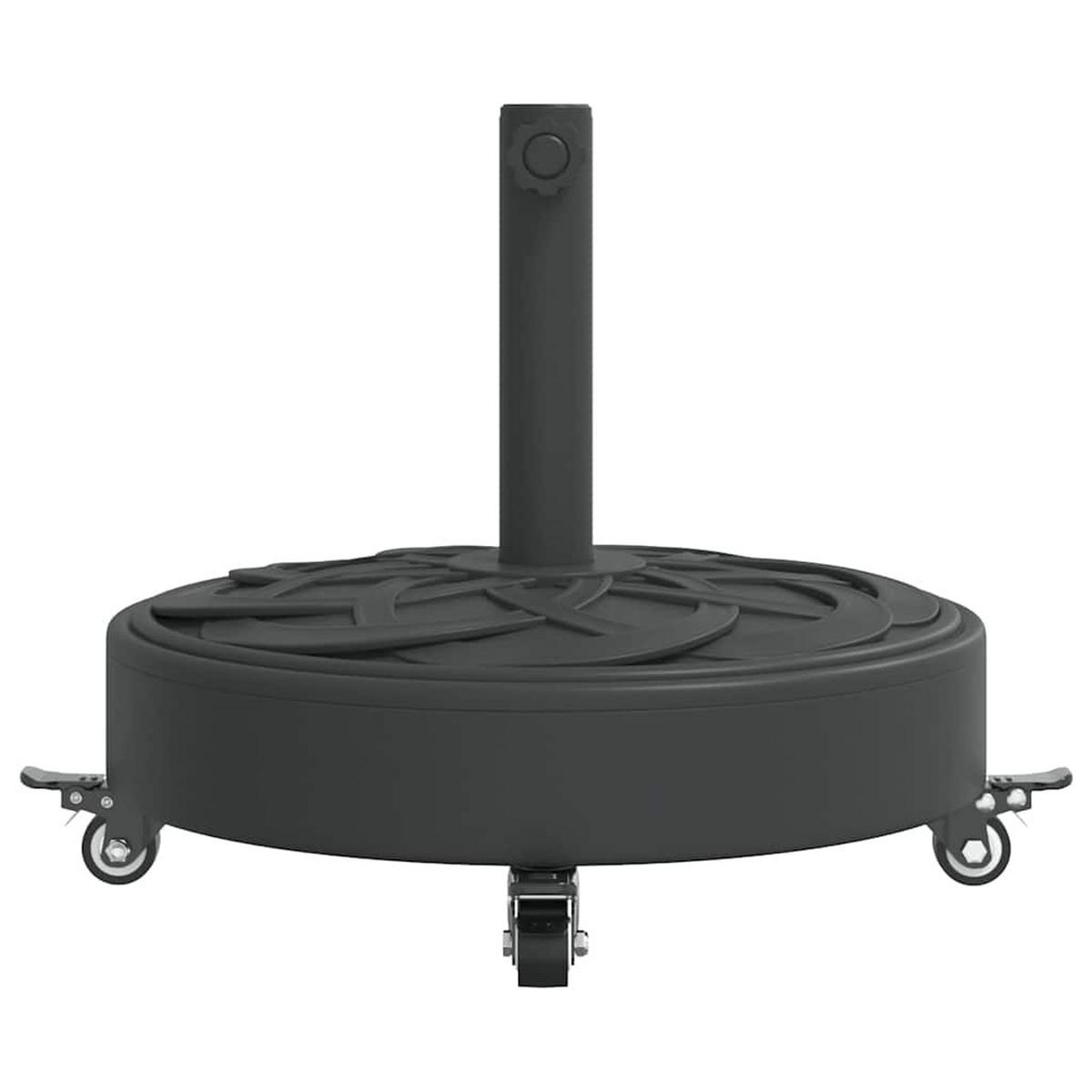 SONNENSCHIRMSTÄNDER Mit Rollen Für Ø38/48 Mm Mast 27 Kg Rund - Schwarz, Kunststoff (45/45cm) - vidaXL