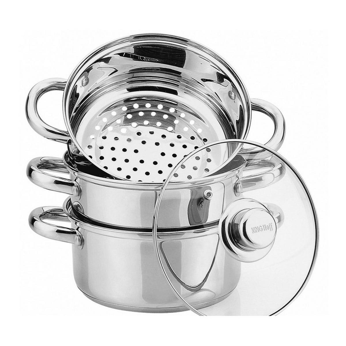 TOPF Silber 22/22/10 cm KH3328 - Silberfarben, Metall (22cm) - Kinghoff 