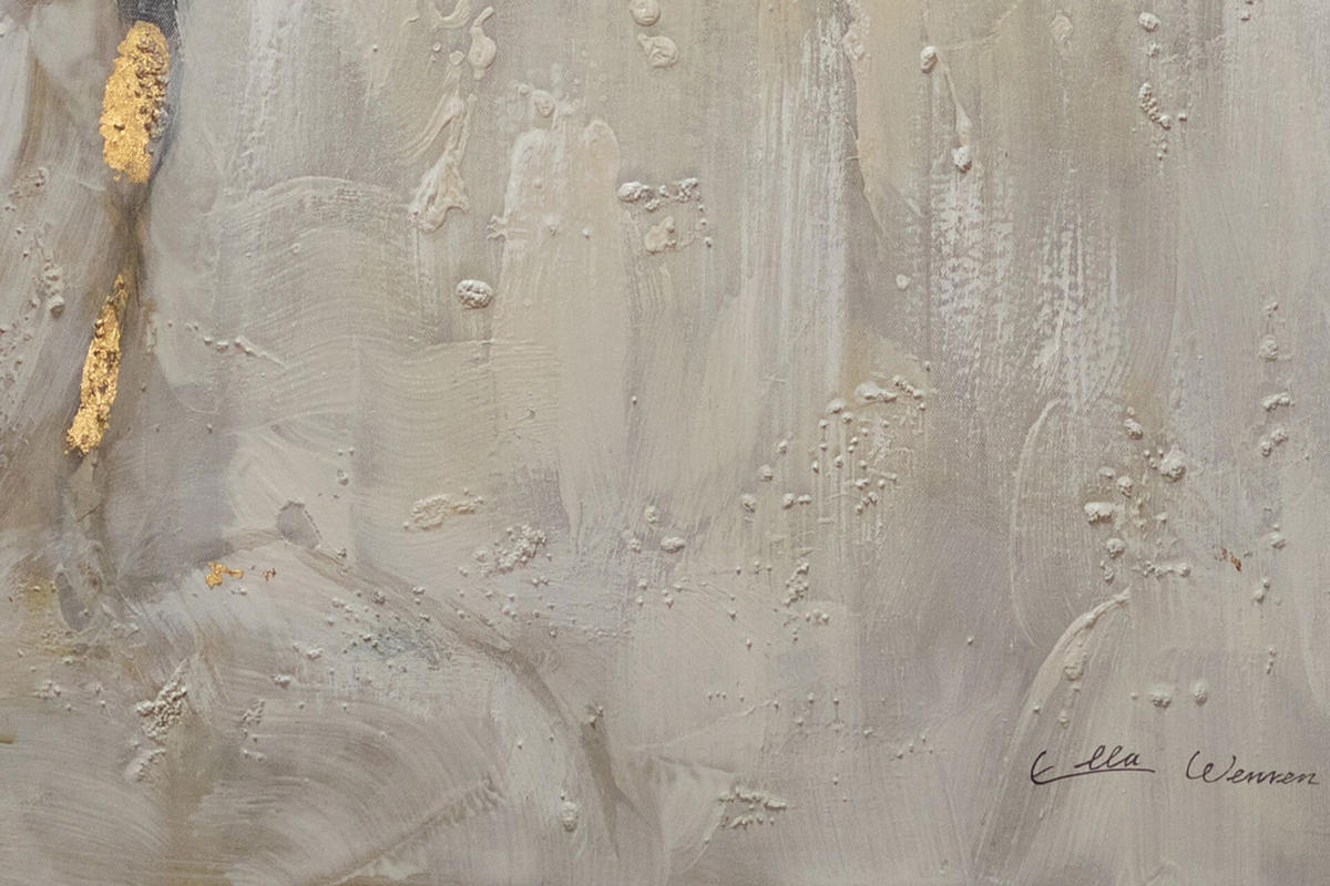 ACRYLBILD HANDGEMALT 62,5/122,5 cm - Schwarz, Holz/Textil (1.7/122.5cm) - KUNSTLOFT