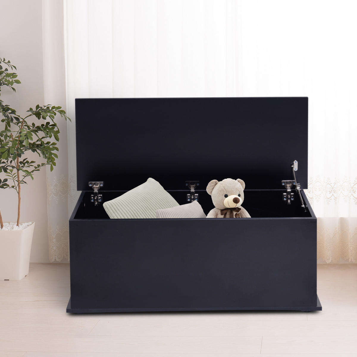 KISSENBOX DE-12434 100/40/40 cm Schwarz - Schwarz, Holzwerkstoff (40/40/100cm) - ComfortXL
