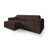 ROHOVÁ SEDAČKA FIANO hnědá - šedá/hnědá, dřevo/textil (245/148cm) - MASSENO