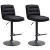 BARHOCKER 2er Set Stoff schwarz - Schwarz, Textil/Metall (42/94/56cm) - CLP