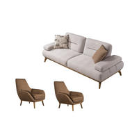 SITZGARNITUR Smooth Creme Stellvariante:3+1+1 - Creme, Holz (240/82/100cm) - Villa Möbel