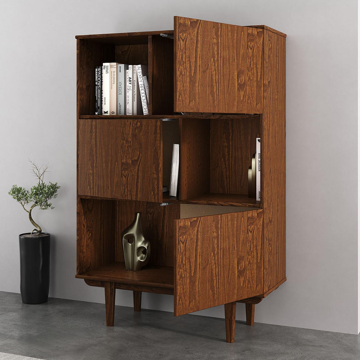 HIGHBOARD SIMONA - Kastanienfarben, Holz (95/139/37cm) - IDIMEX