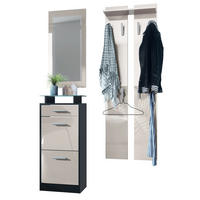 GARDEROBE Loret Front in Sandgrau Hochglanz - Sandfarben, Holzwerkstoff (140/200/23cm) - Vladon