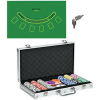 POKERKOFFER Set, 300 Pokerchips 11,5 Gramm, Pokerset mit Schloss Silber - Silberfarben, Metall (23/38.5cm)