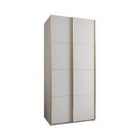 SCHWEBETÜRENSCHRANK 245,5/120/64 2-türig - Goldfarben/Weiß, Holz/Metall (120/245/64cm) - Abiks Möbel