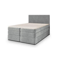 POSTEL BOXSPRING FELBIO 160x200 cm, s matrací a úložným prostorem, světle šedá - světle šedá, kompozitní dřevo/textil (160/200cm) - MASSENO