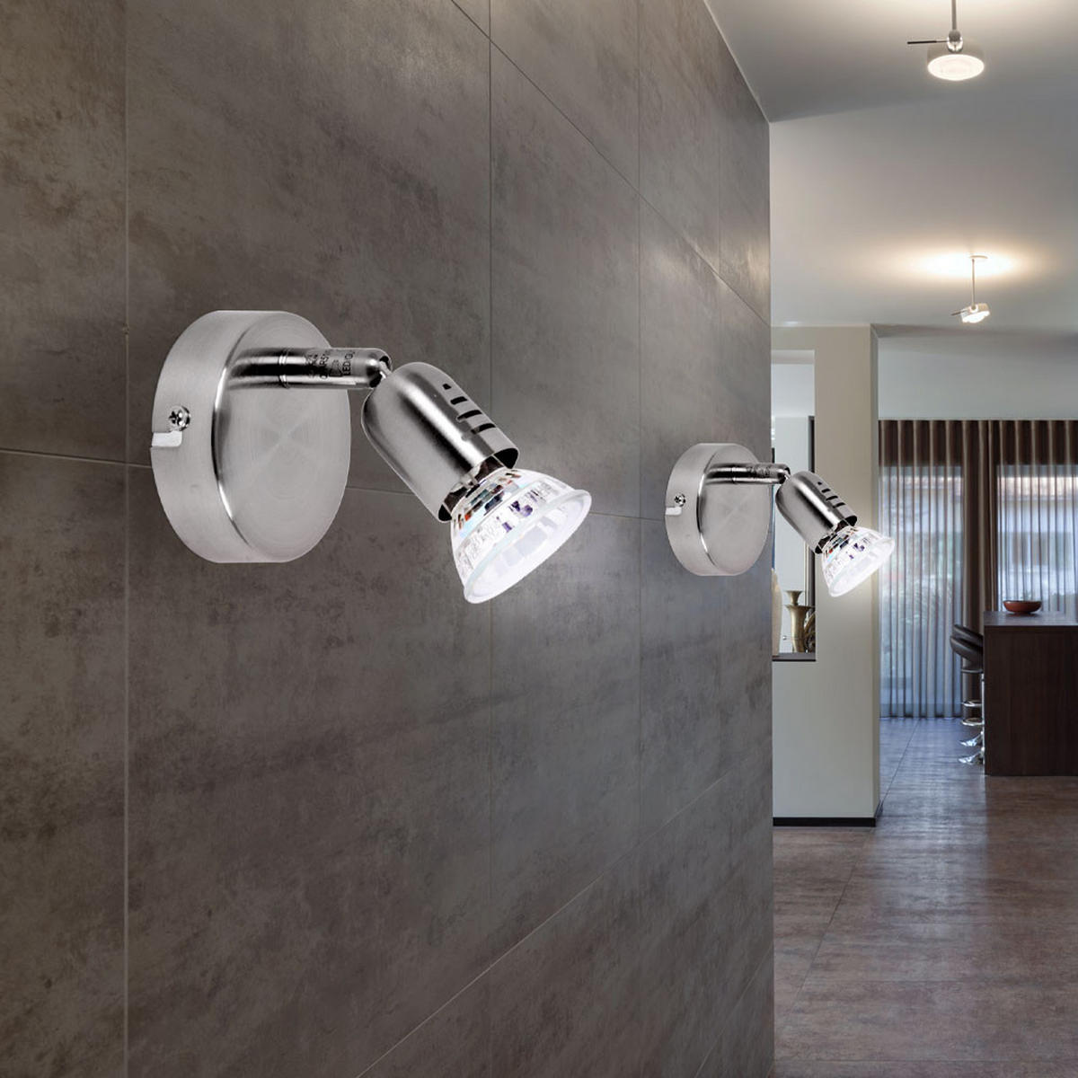 LED WANDLEUCHTE LOONA Silber Metall - Silberfarben, Metall (8/15/14cm) - Brilliant