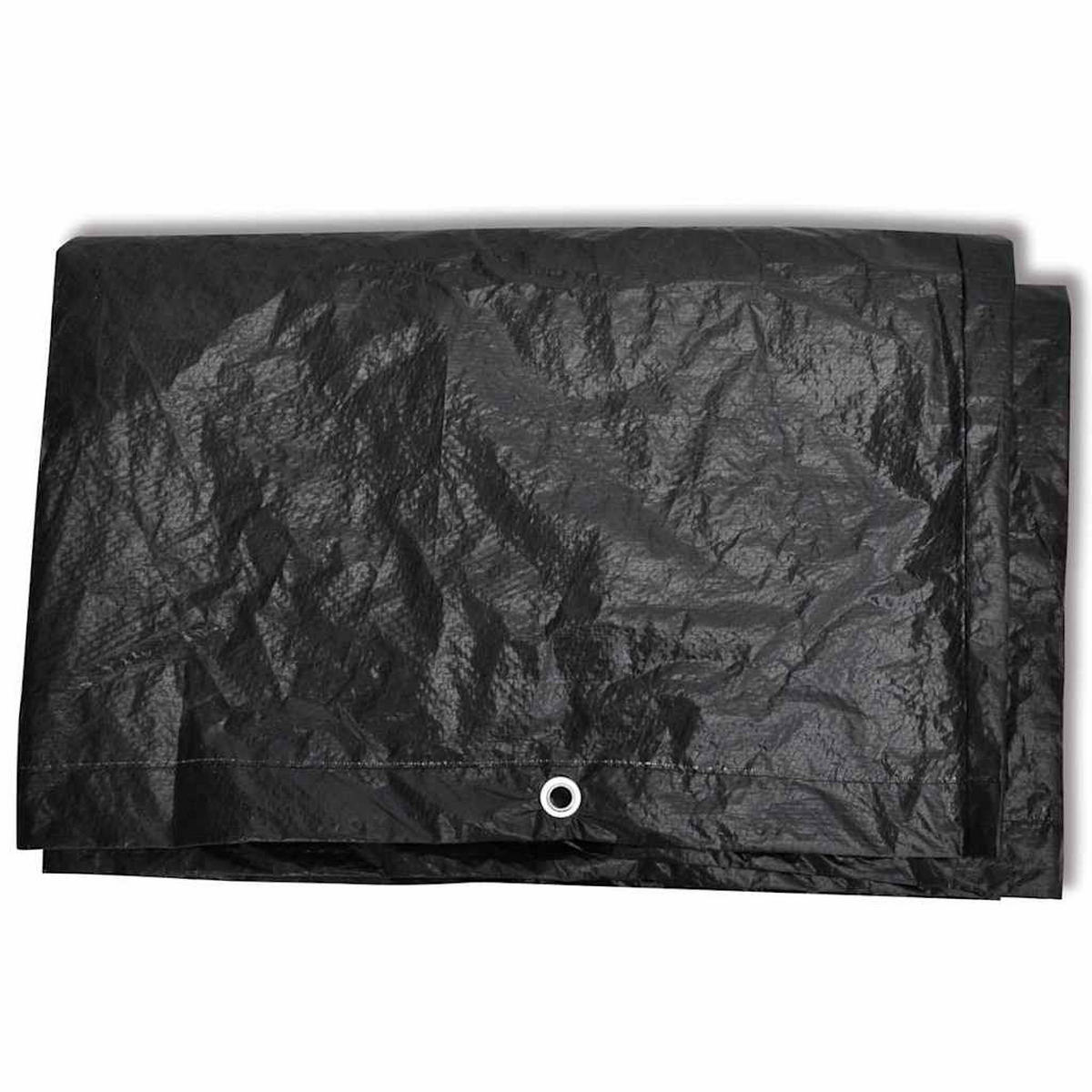GARTENMÖBEL-ABDECKUNG 8 Ösen 113/113/73 Cm - Schwarz, Kunststoff (113/113/73cm) - vidaXL