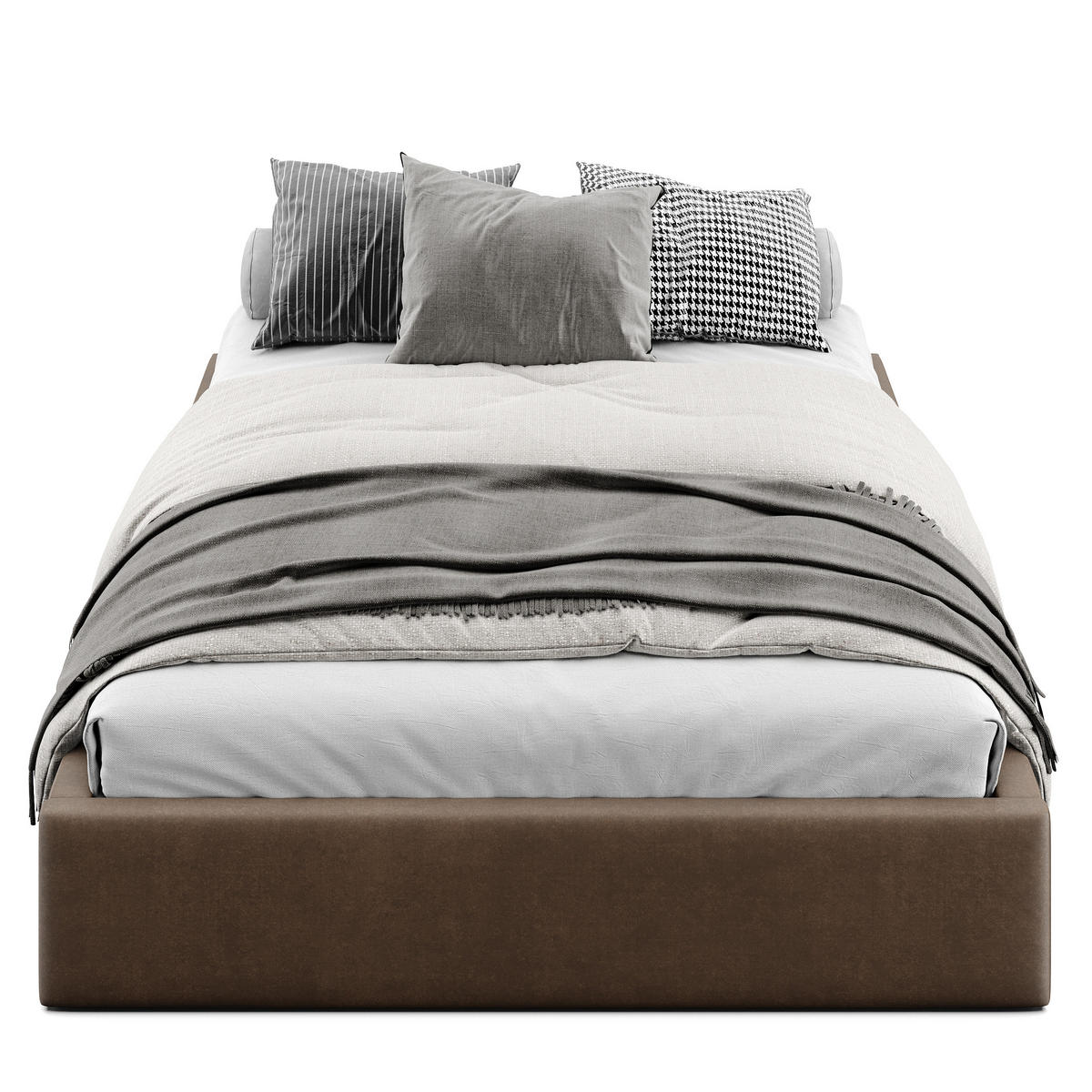 POLSTERBETT 140x200cm Bett mit Stauraum Lattenrost Braun - Braun, Holz/Holzwerkstoff (140/200cm) - Muralo