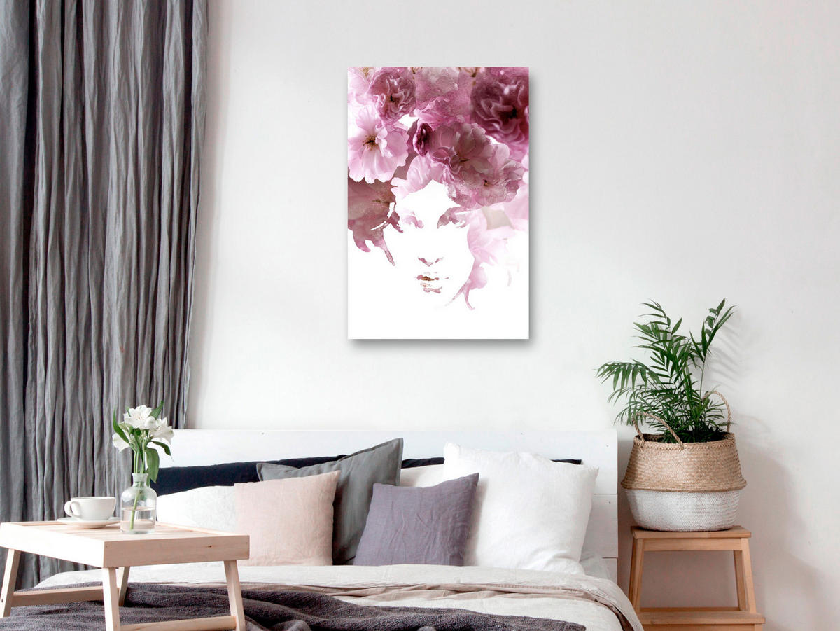 KUNSTDRUCK Rosa 80/120 cm - Pink/Weiß, Textil (80/120cm) - KUNSTLOFT