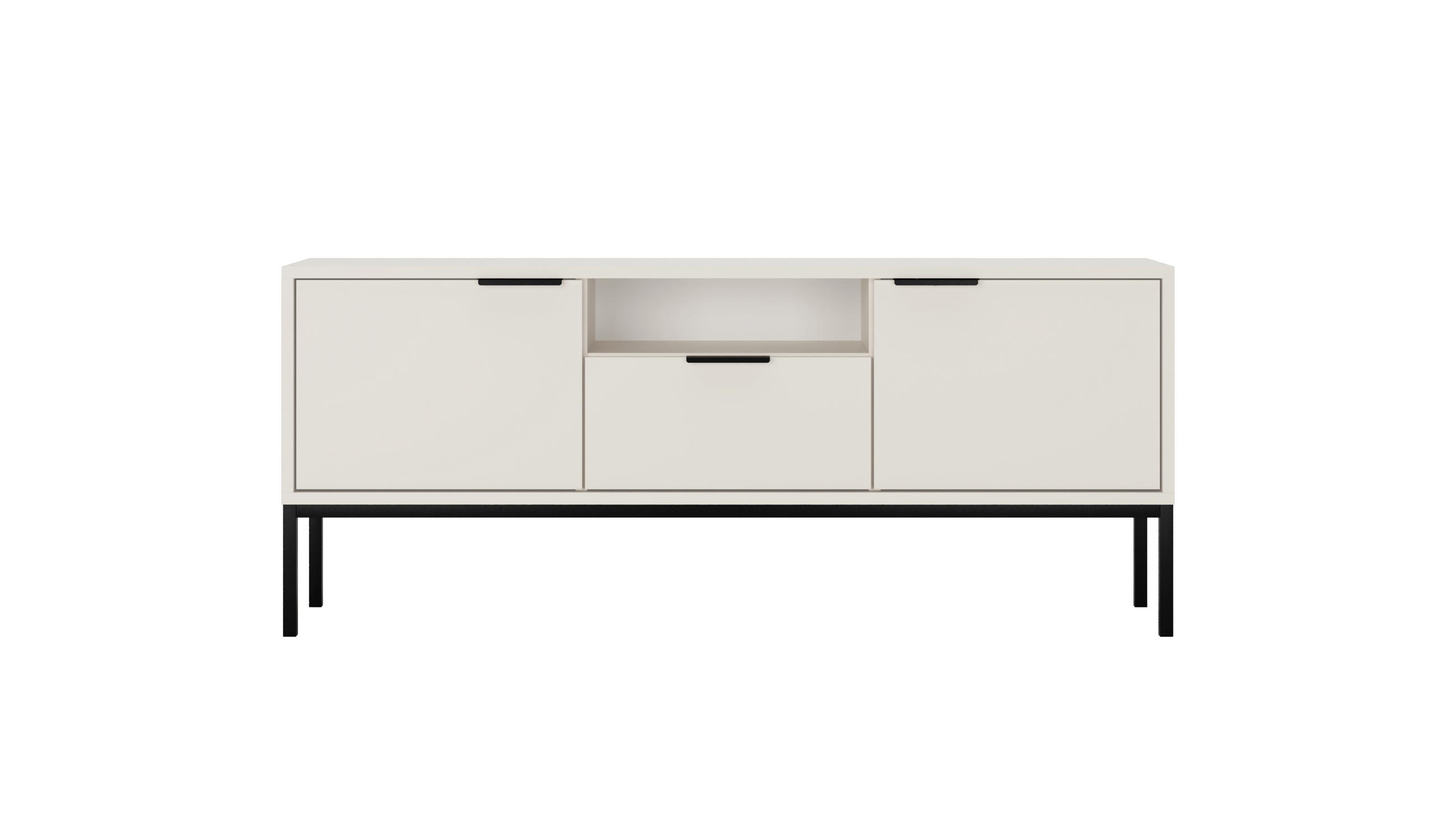RAUMHIRSCH FURNITURE NÍZKÁ SKŘÍŇKA Austin bílá, černá 33/56,4/135 cm