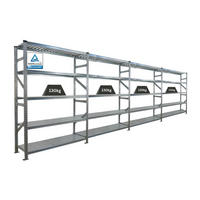 FACHBODENREGAL Proximo Stecksystem 200x600x50cm 5 Ebenen Fachlast 130 kg Beidseitig nutzbar Verzinkt - Silberfarben, Metall (600/200/50cm) - PROREGAL