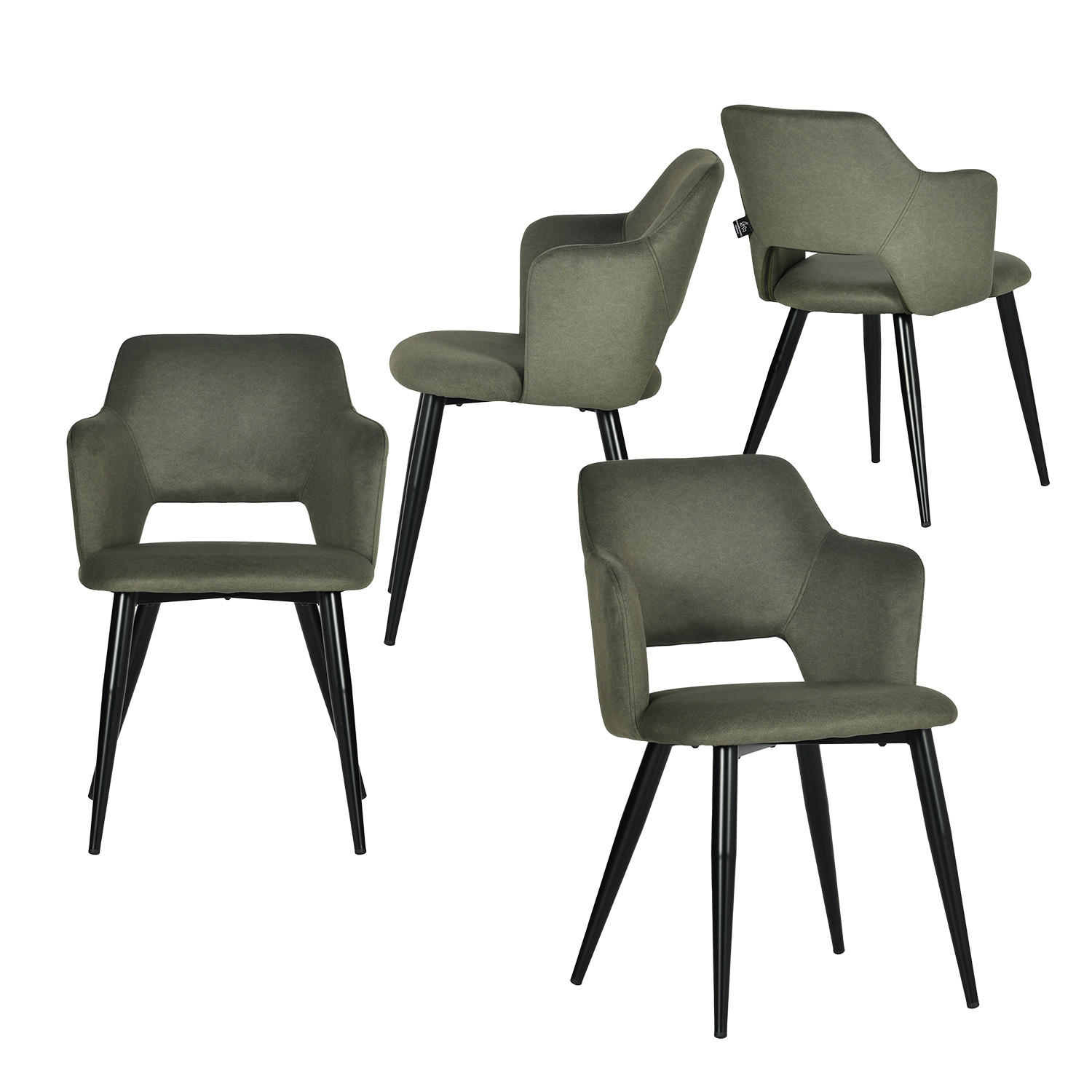 ESSZIMMERSTUHL 4er Set Haustierfreundlich in Grün - Grün, Textil/Metall (63/78.5/55cm) - Meubles Cosy