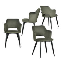 ESSZIMMERSTUHL 4er Set Haustierfreundlich in Grün - Grün, Textil/Metall (48/78.5/48cm) - Meubles Cosy