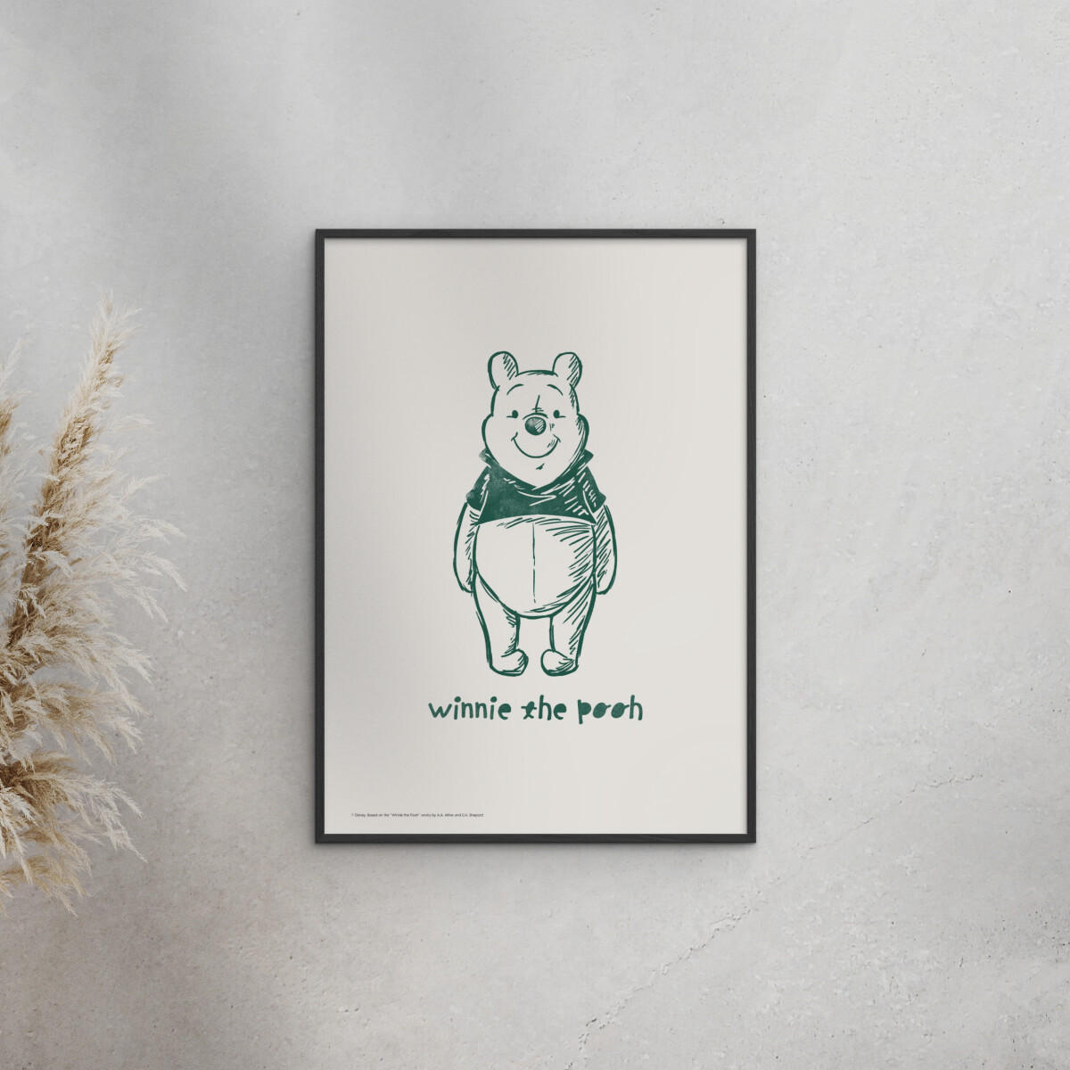 POSTER mit Rahmen Disney - Disney's Winnie the Pooh Standing Smile - Beige/Schwarz, Holz/Papier (70/100cm) - Poster&Frame