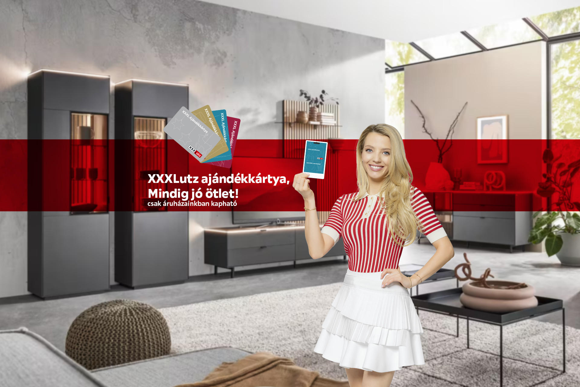 XXXLutz ajándékkártya, csak áruházainkban kapható