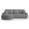 ECKSOFA Teddy L Dunkelgrau, Bouclé-Stoff, links - Dunkelgrau/Schwarz, Textil (270/170cm) - Beautysofa