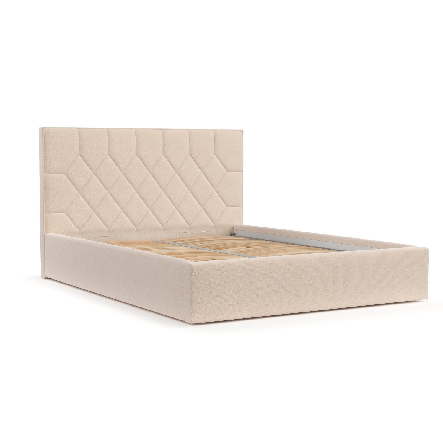 POLSTERBETT Brisa 180/200 cm Creme im Asti Stoff - Creme/Schwarz, Holz/Holzwerkstoff (180/200cm) - AltaBeds