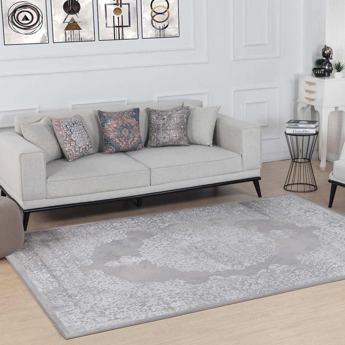 VINTAGE-TEPPICH 120x170 cm Weiß - Beige, Naturmaterialien/Textil (120/170cm) - LIVABLISS