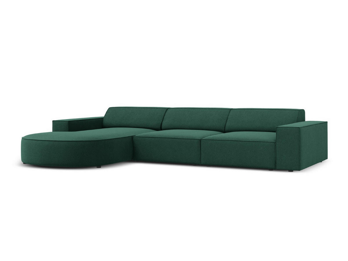 ECKSOFA links Jodie aus strukturiertem Stoff grün 4 Sitzplätze - Grün, Textil (166/284cm) - Micadoni