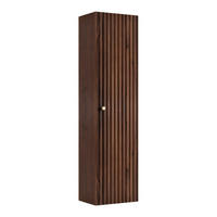 HOCHSCHRANK BELLO hängend geriffelt Walnuss 35/136/27 cm - Walnussfarben, Holzwerkstoff/Metall (35/136/27.2cm) - Rodan