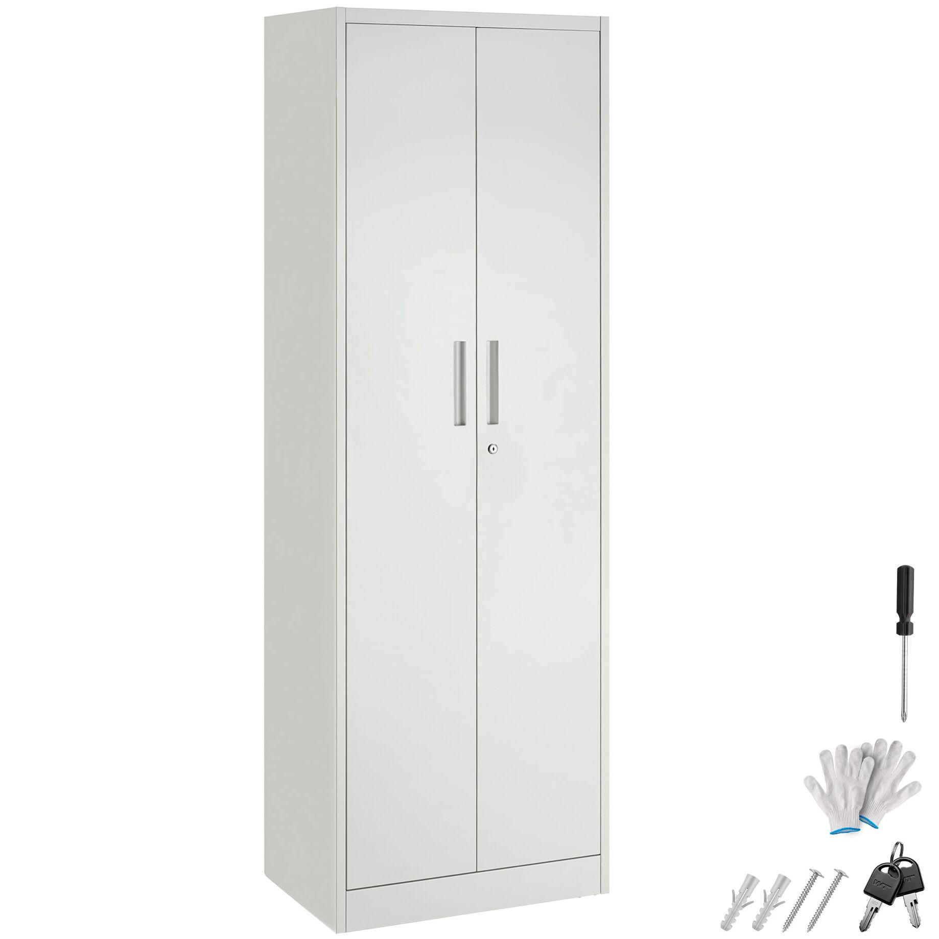 AKTENSCHRANK Brandon, Kippschutz, höhenverstellbare Füße, grau - Grau, Metall (60/180.5/40cm) - tectake