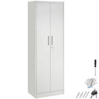 AKTENSCHRANK Brandon, Kippschutz, höhenverstellbare Füße, grau - Grau, Metall (60/180.5/40cm) - tectake