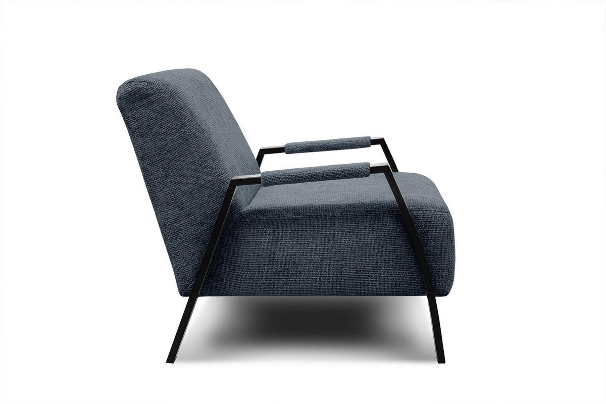 SESSEL KOBE, dunkelblau - Schwarz/Dunkelblau, Holz/Textil (72/76/90cm) - Courtois Laville