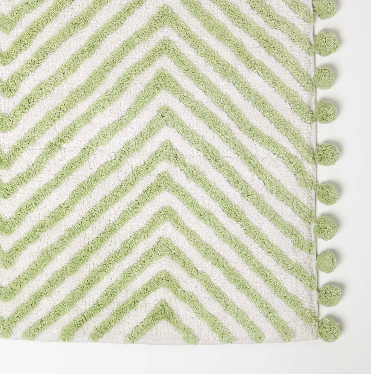 BADEMATTE 50/80 cm Chevron, Baumwolle - Grün, Textil (50/80cm) - Homescapes