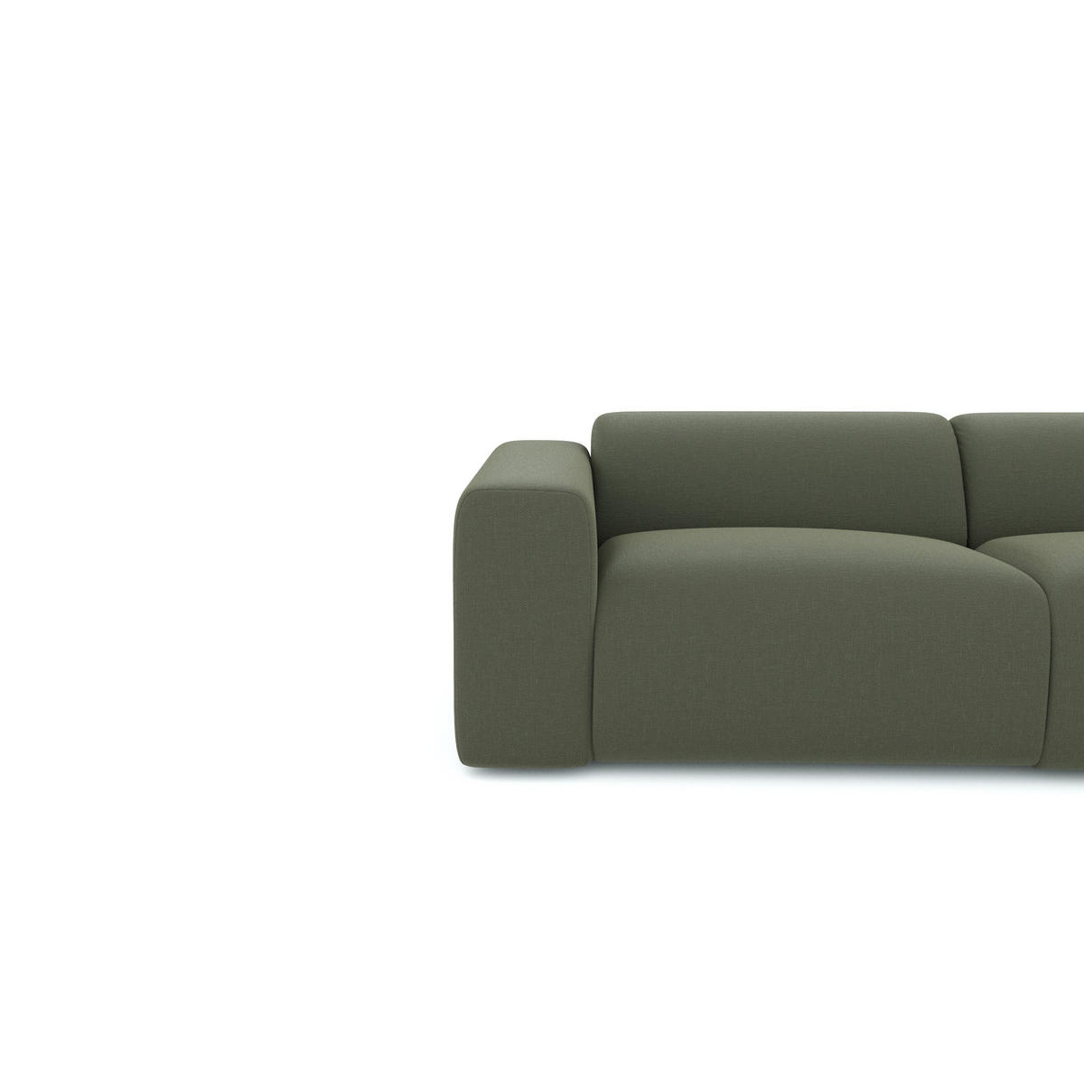 WEITWINKEL-SOFA rechts Tissu tramé Olivgrün 280cm - Olivgrün/Grün, Textil (280/165cm) - Sia Home