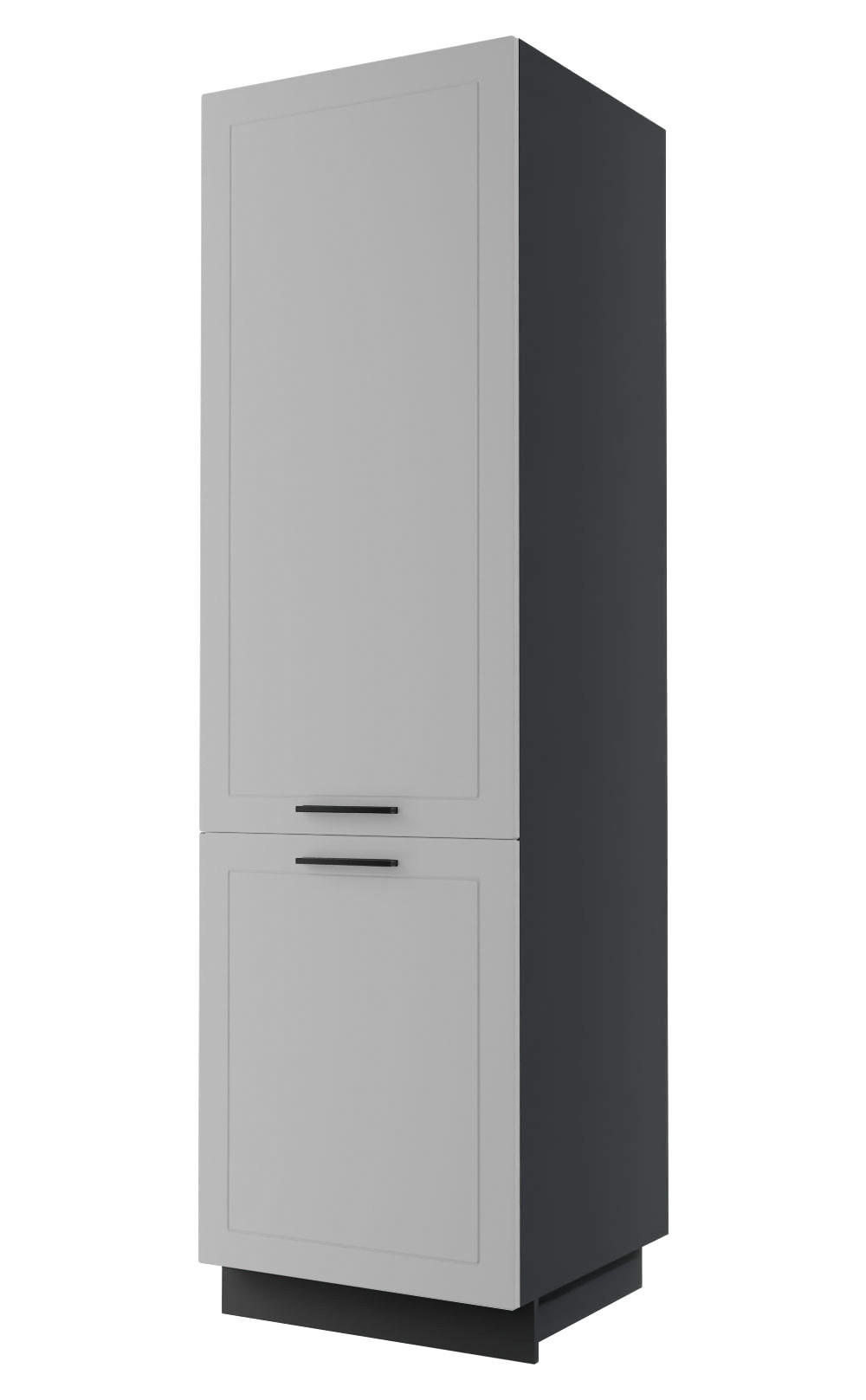 Feldmann-Wohnen Kühlschrankumbau Grau, Schwarz 60x207x59 cm