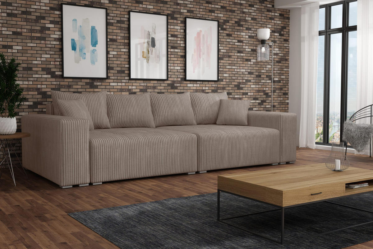 SCHLAFSOFA Couch Elstra Beige - Beige, Textil (300/97/140cm) - Fedve