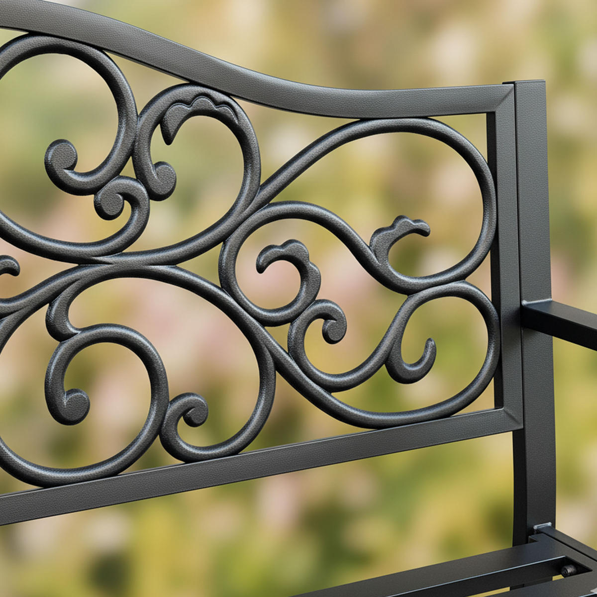 GARTENBANK IRGA Schwarz 127 x 89 x 62 cm - Schwarz, Metall (127/89/62cm) - Akord