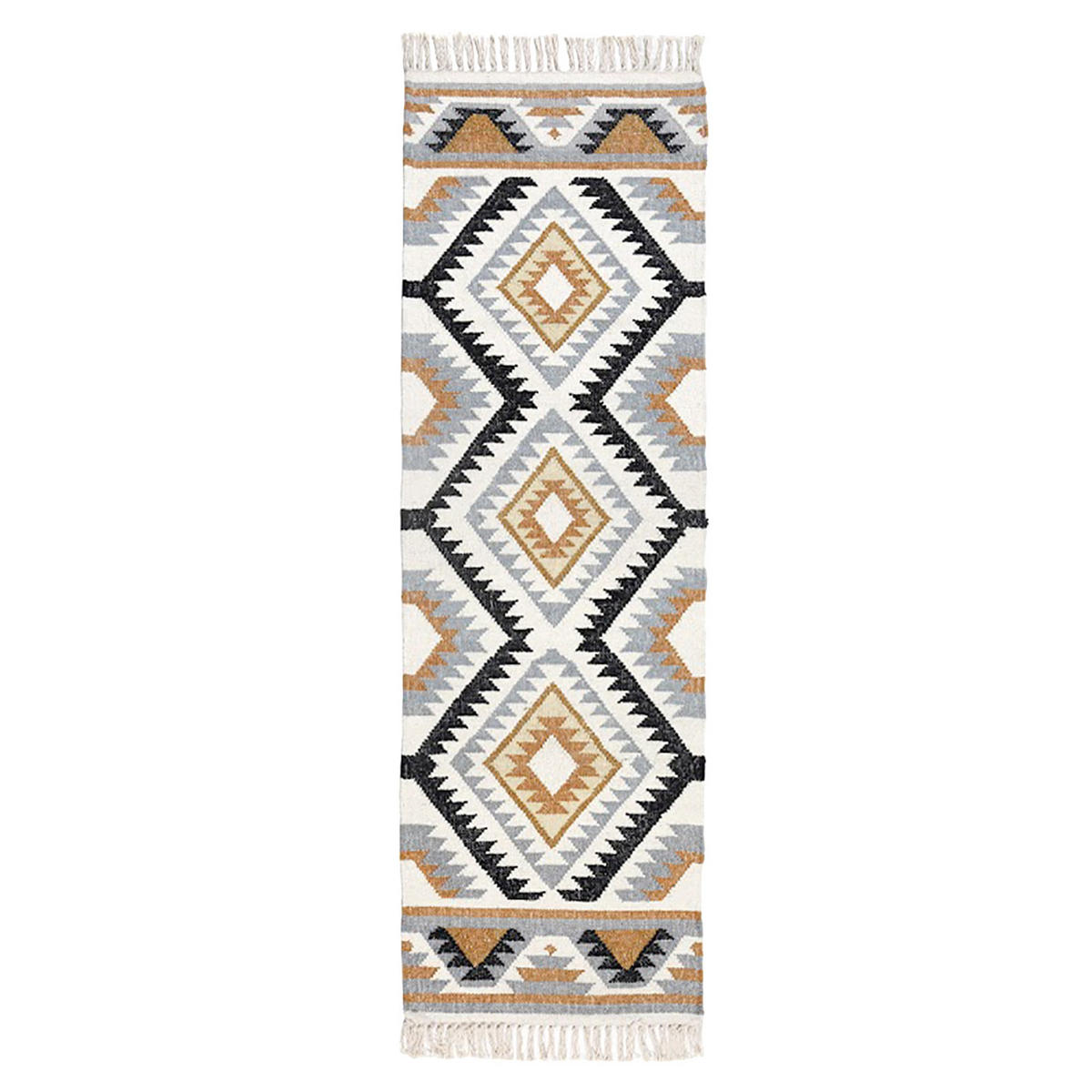 KELIM-TEPPICHLÄUFER Agra handgewebt 66/200 cm - Multicolor, Textil (66/200cm) - Homescapes
