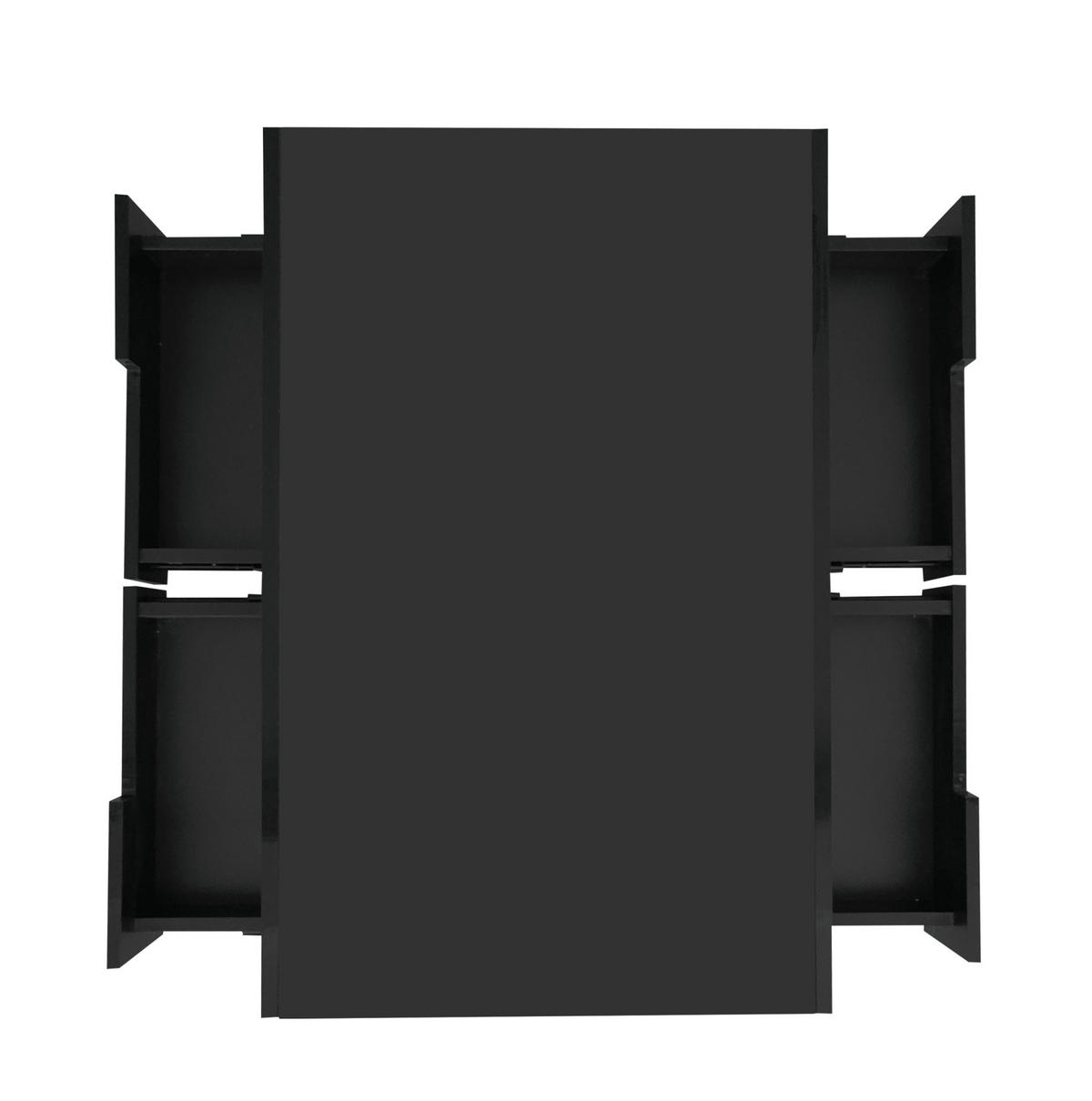 COUCHTISCH 80/50/36 cm in Schwarz Hochglanz mit LED-Beleuchtung und Schubladen - Schwarz, Holzwerkstoff (80/50/36cm) - Flora Grace