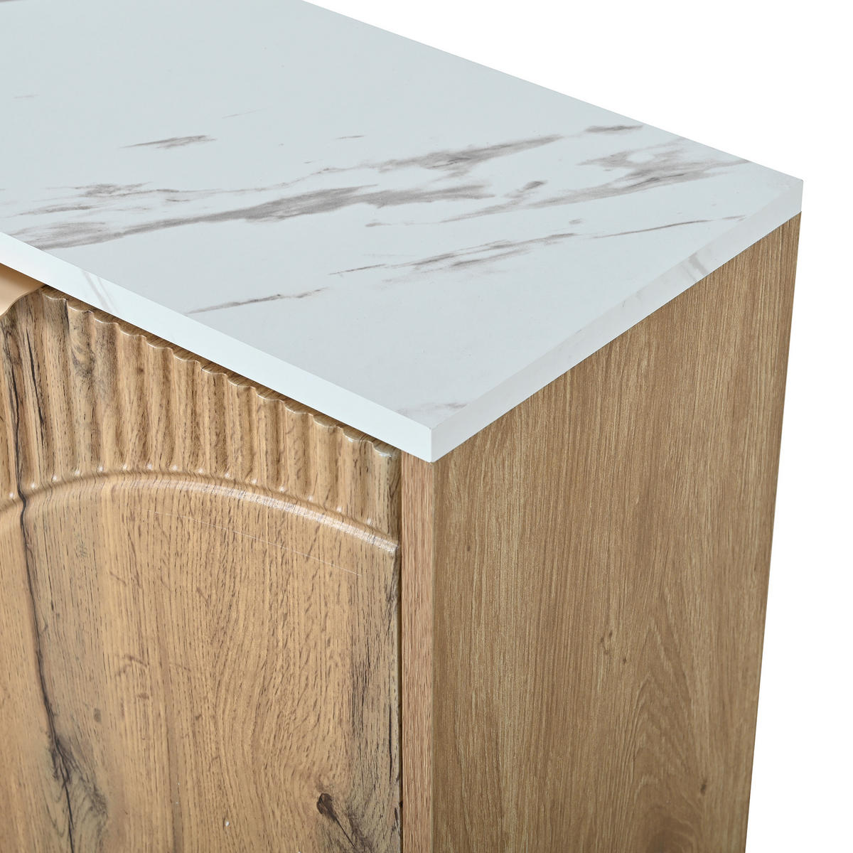 SCHUHSCHRANK aus MDF 105x24x95,5cm in Natur mit 4 Klapptüren - Naturfarben, Holzwerkstoff (105/95.5/24cm) - Modfu