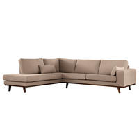 ECKSOFA mit Ottomane - Taupe/Buchefarben, Textil (287/219cm) - home24