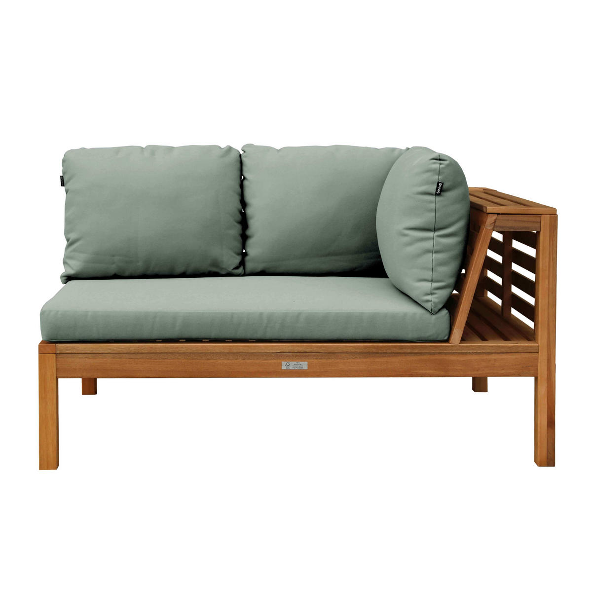 GARTENSOFA, Salbeigrün - Grün, Holz (80/63/120cm) - Oviala