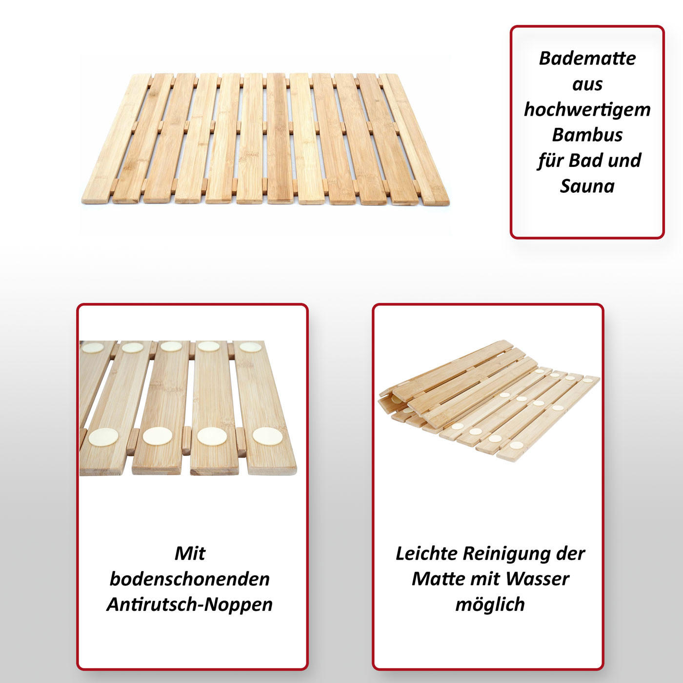 BADEMATTE Braun - Braun, Holz (60/50cm) - MCW